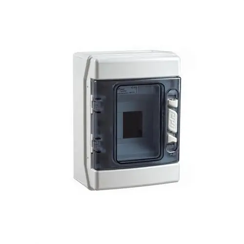 Última Versión CAJA IP65 SUPERFICIE 1x4 MÓDULOS ABS DE COLOR GRIS TRANSPARENTE