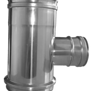 A Buen Precio TE 90º CORTA ENTRADA H CON COLECTOR Y ABRAZADERA DW 316L/304 DIÁMETRO 80