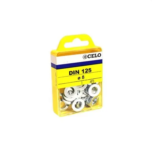 JUEGO DE ARANDELAS LISAS DIN125A 8mm CINCADO (BLÍSTER 40u) Económico