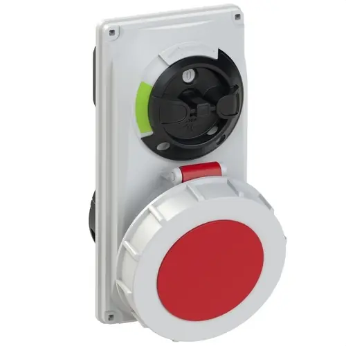 BASE EMPOTRAR IP67 3 POLOS + NEUTRO + TOMA TIERRA 380V 32A 6h DE COLOR ROJO Barato