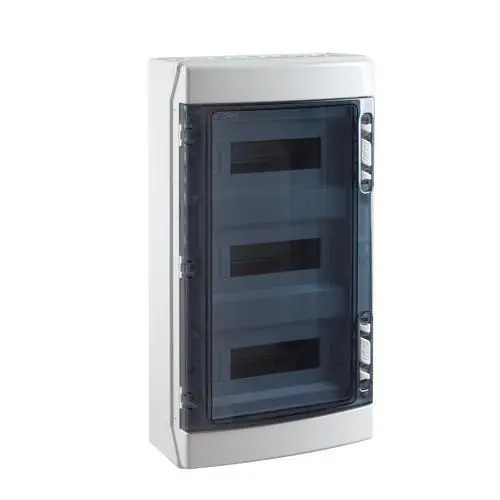 Promoción CAJA IP65 SUPERFICIE 3x12 MÓDULOS N-T ABS DE COLOR GRIS TRANSPARENTE
