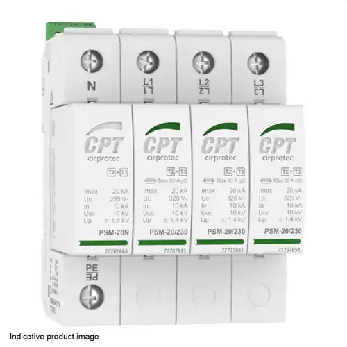 Disponible Ahora PROTECTOR SOBRETENSIÓN TRANSITORIA PSM4-20/400 TOMA TIERRA