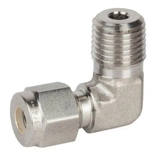 CODO ROSCA M NPT TUBO 1/2x3/8" INOXIDABLE Directo De Fábrica