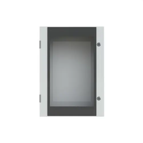 Económico ARMARIO CON PUERTA ACRISTALADA 700x500x250mm GRIS CLARO RAL 7035