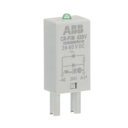MÓDULO ENCHUFABLE DE DIODO Y LED VERDE 24-60V CC A1+A2-CR--P/M42BV Devolución Gratuita
