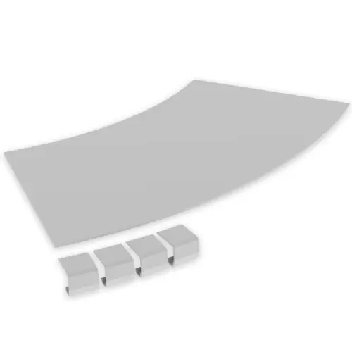 TAPA CURVA PLANA DE 45º 85x300 R600 U23X GRIS RAL7035 Económico