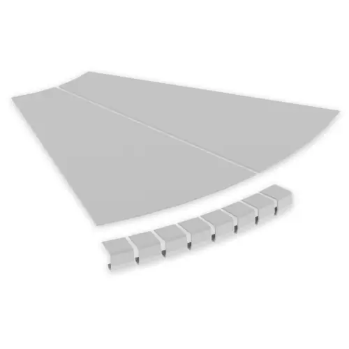 TAPA CURVA PLANA DE 45º 85x600 R300 U23X GRIS RAL7035 Solo Hoy