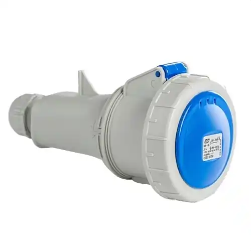 BASE AÉREA ESTANCA IP67 2 POLOS + TIERRA 220V 32A 6h DE COLOR AZUL Devolución Gratuita