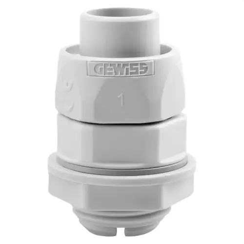 Liquidación RACOR GIRATORIO RECTO CON PASO DE GAS RDG CON DIÁMETRO DE 16mm GRIS RAL7035 IP54