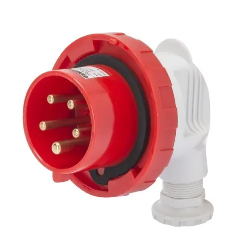 CLAVIJA 90° MÓVIL CONEXIONADO DE TORNILLO 3P+T 32A 380-415V 50-60Hz 6h ROJO IP67 Pago Seguro