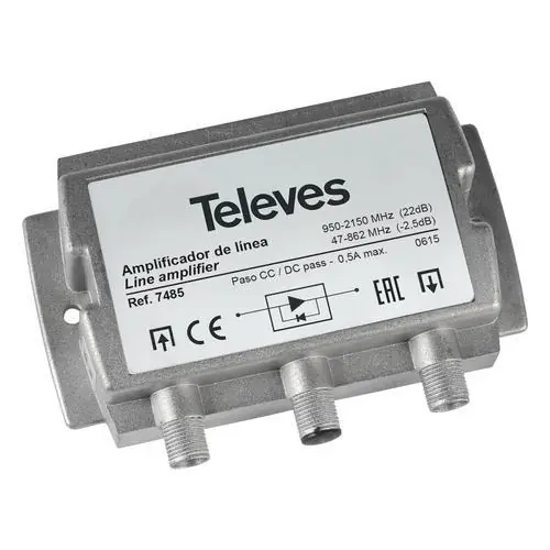 AMPLIFICADOR FI 20dB VS95 CON PASO TERRESTRE Ordena Ya