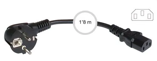 CABLE RED 3x0,75mm² SCHUKO-IEC60320C13 1,8 Popular