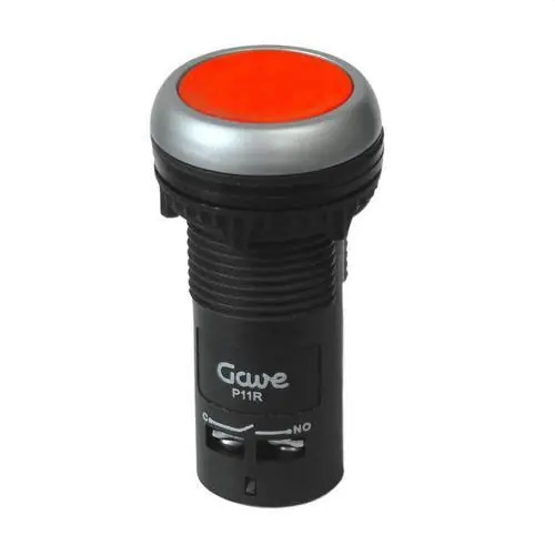 PULSADOR RASANTE 1NA+1NC DIÁMETRO 22,5mm ROJO Bestseller