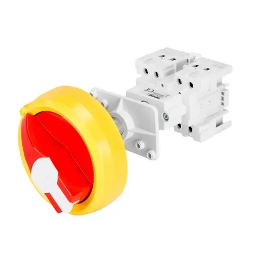 No Te Lo Pierdas INTERRUPTOR ROTATIVO DE CUADRO 4P 16A 4 MÓDULOS EN50022 MANDO MANETA ROJA IP65