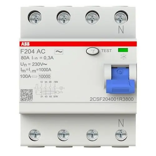 Promoción INTERRUPTOR DIFERENCIAL INDUSTRIAL F204AC-80/0,3 4P 80A TIPO AC 300mA