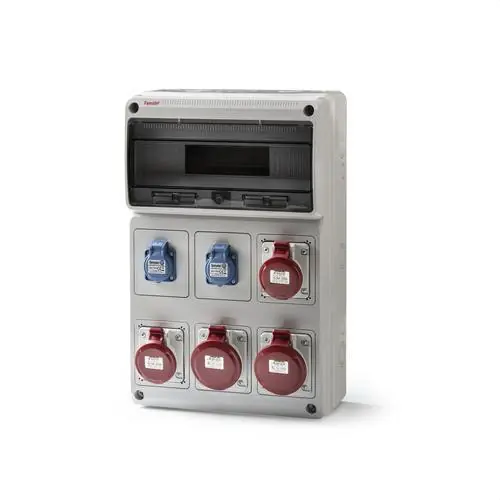 CAJA 13 ELEMENTOS 2 TOMAS 2P+TT LATERAL 16A 250V Oferta Limitada