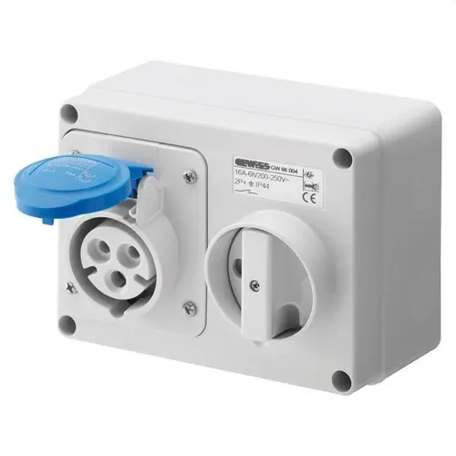Envío Exprés BASE FJA.INTERBLOQUEADA HZ.FDO.S/BA.PORTFUS.2P+T 16A 200-250V 50-60Hz 6h IP44