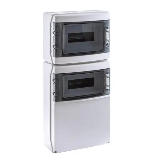 Promoción Exclusiva CAJA 24 MÓDULOS 688x310x147 RAIL DIN CON VENTANA TRANSPARENTE DE COLOR GRIS