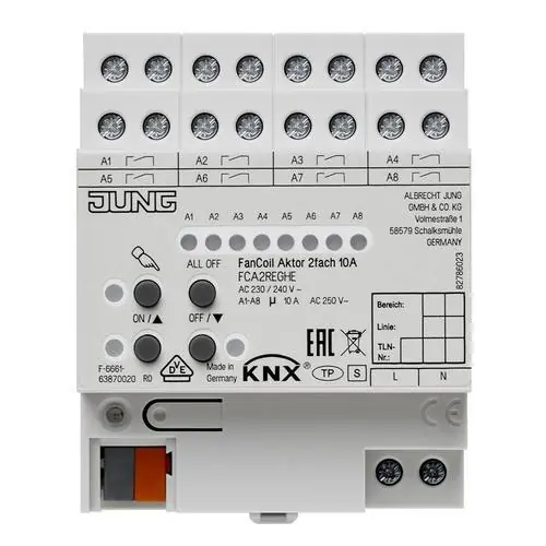 Popular ACTUADOR KNX FAN-COIL 2 CANALES DIN 4 MÓDULOS
