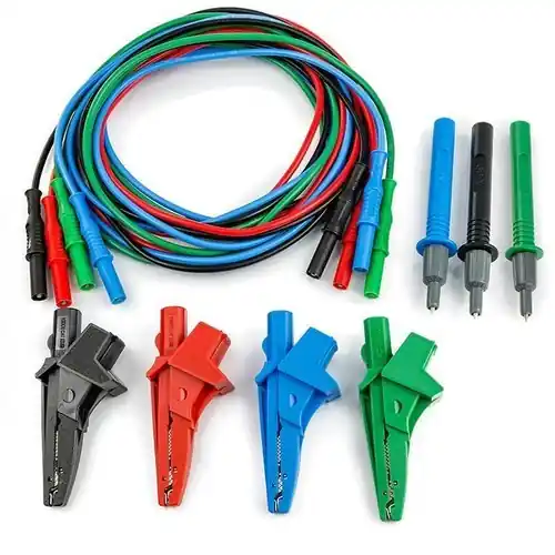 Pago Seguro CONJUNTO 4 CABLES, 4 COCODRILOS Y 3 PUNTAS DE PRUEBA