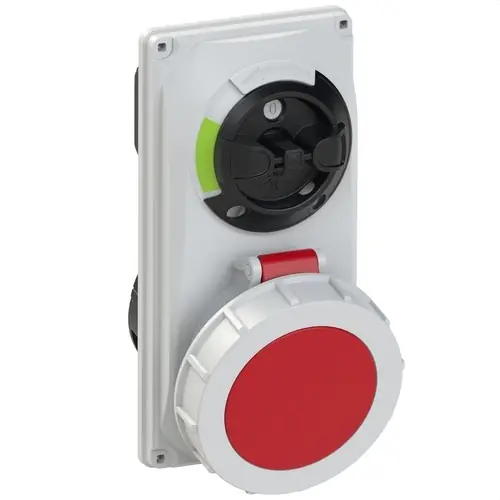 Precio Reducido BASE EMPOTRAR IP67 3 POLOS + TIERRA 380V 32A 6h DE COLOR ROJO