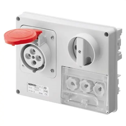 Alta Calidad BASE FJA.INTERBLOQUEADA HZ.BA.PORTFUS.S/FDO.3P+N+T 32A 346-415V 50-60Hz 6h IP44