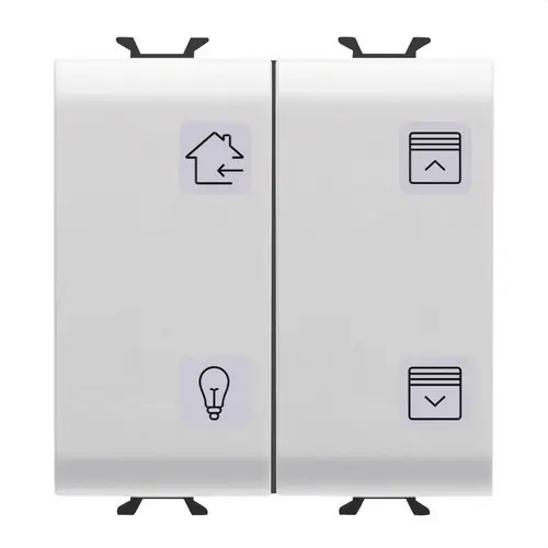 Últimas Unidades PULSADOR KNX SÍMBOLOS INTERCAMBIABLES 2 módulos4 CANALES EN BLANCO