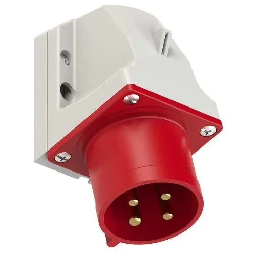 CLAVIJA MURAL IP44 3 POLOS + TIERRA 380V 32A 6h DE COLOR ROJO Directo De Fábrica
