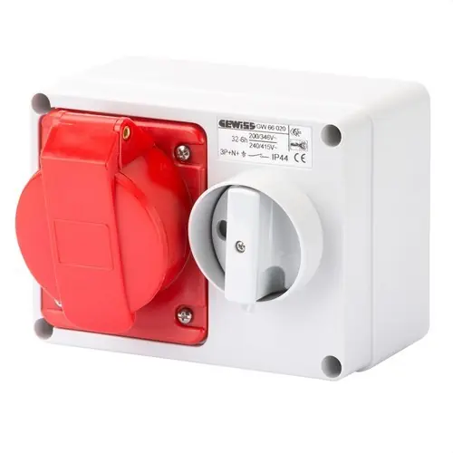 BASE FJA.INTERBLOQUEADA HZ.FDO.S/BA.PORTFUS.3P+N+T 32A 346-415V 50-60Hz 6h IP44 Favorito De Clientes