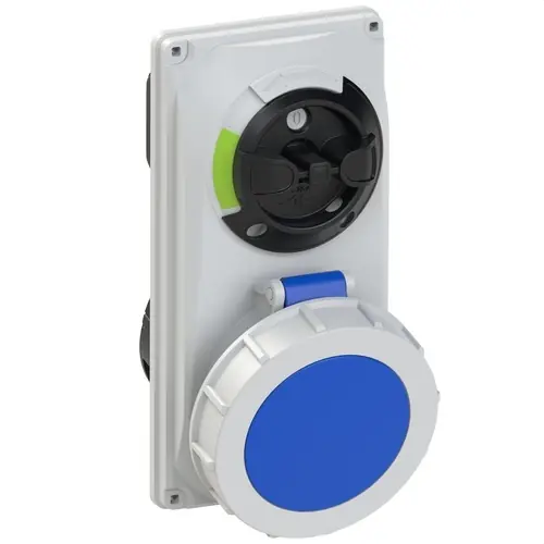 Precio De Oferta BASE EMPOTRAR IP67 2 POLOS + TIERRA 220V 32A 6h DE COLOR AZUL