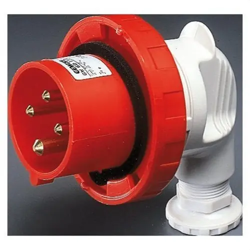 Última Oportunidad CLAVIJA 90° MÓVIL CONEXIONADO DE TORNILLO 3P+T 16A 380-415V 50-60Hz 6h ROJO IP67