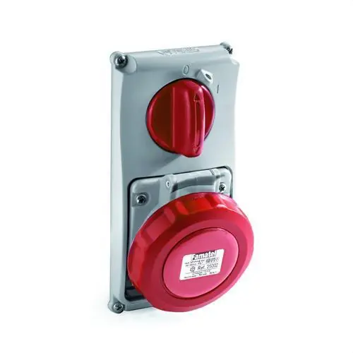 BASE INTERBLOCANTE VERTICAL IP67 16A 230V 2P+T Garantía De Devolución De Dinero