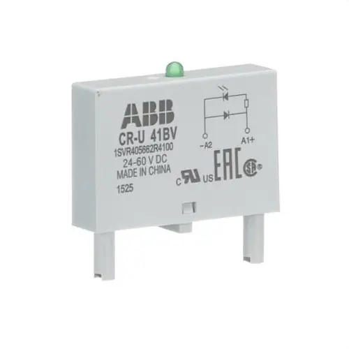MÓDULO ENCHUFABLE DE DIODO Y LED VERDE 24-60V CC A1+A2 CR-U41BV Promoción Exclusiva