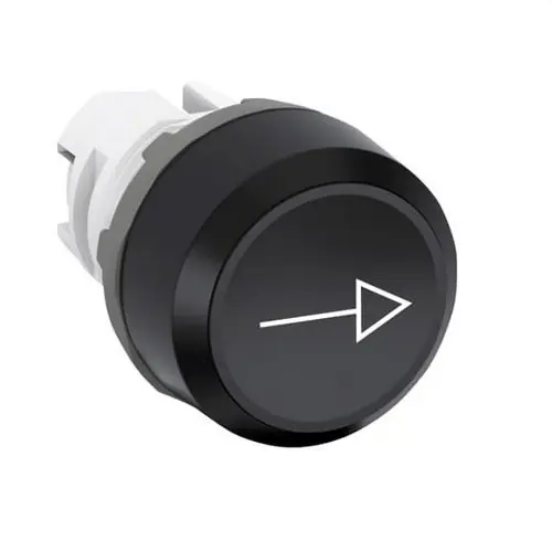 Últimas Unidades PULSADOR RASANTE MP1-7031 NEGRO TEXTO FLECHA BLANCO
