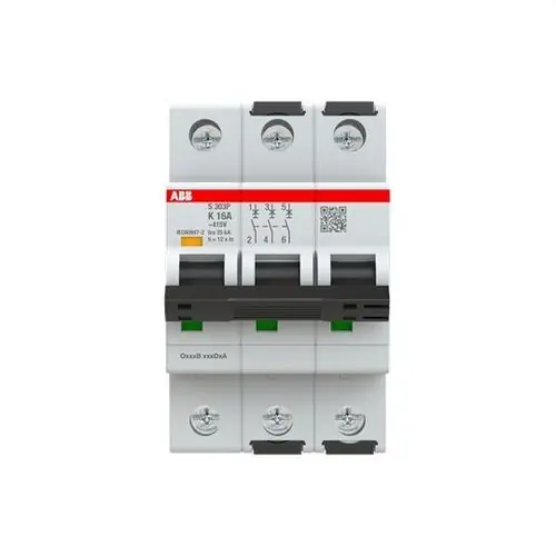 Marca Reconocida INTERRUPTOR AUTOMÁTICO S303P-K16 3P 16A CLASE K 25kA